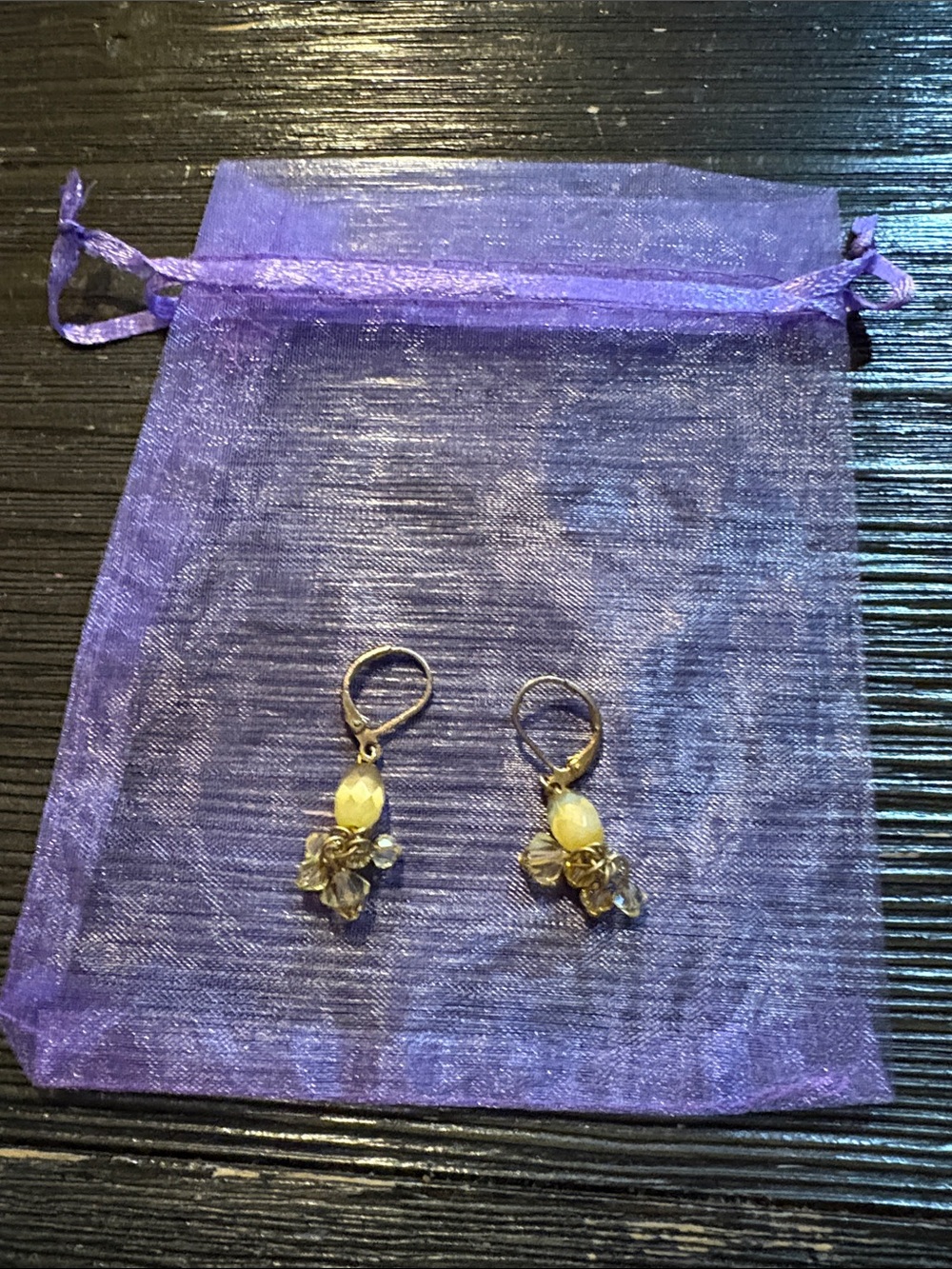 Pinkish Stone Cluster Drop Earrings - Unbranded